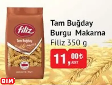 FİLİZ  TAM BUĞDAY BURGU MAKARNA